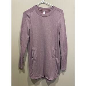 Athleta Womens Long Sleeve Casual Slash Pocket Stretch Shift Dress Sz XSP